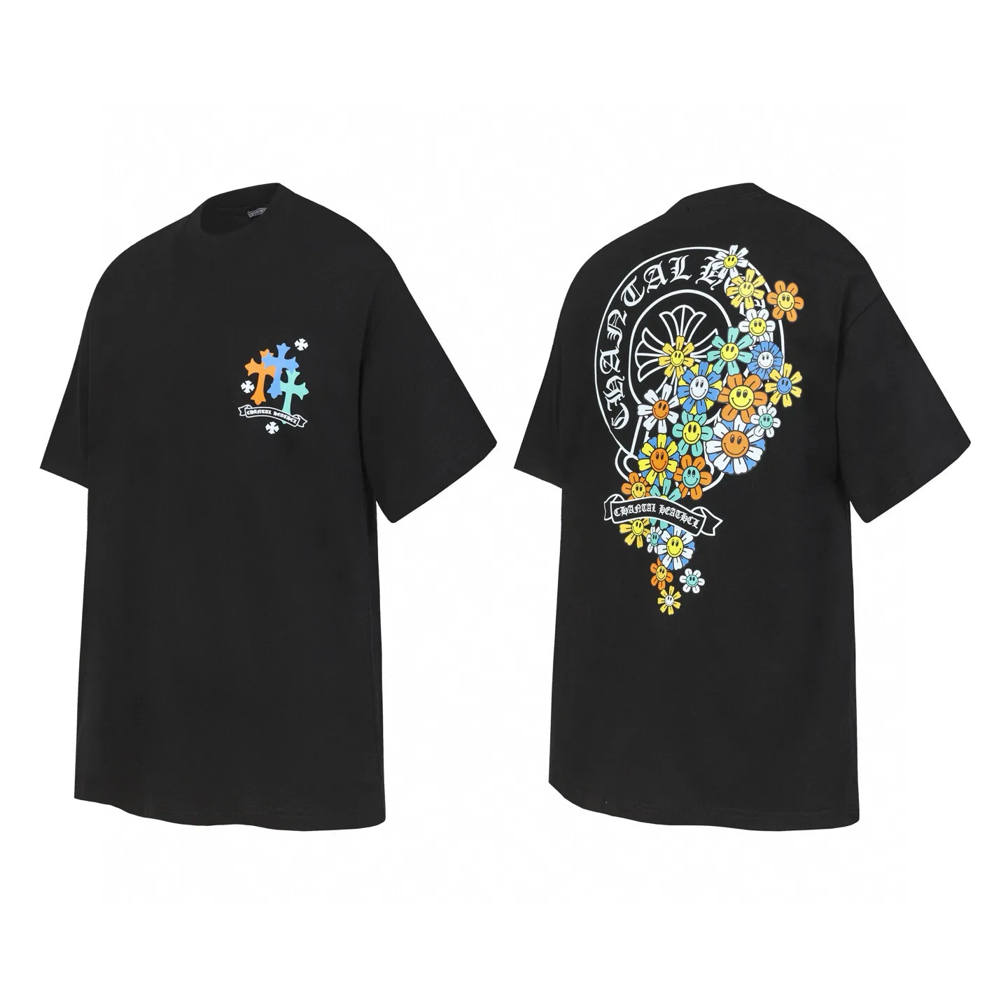 P150 cross-border model, please do not place an order if you are pursuing quality -Chrome Hearts/Chrome Hearts Sanskrit horseshoe sunflower print popular short-sleeved T-shirt -High weight, high density and high quality, soft, delicate and skin-friendly wool, soft and silky to the touch, excellent warmth and skin-friendly properties -Customized weaving and dyeing, no color difference, no matter the fabric or workmanship details, beat the ordinary version on the market -Colour: black white -Size: S M L XL